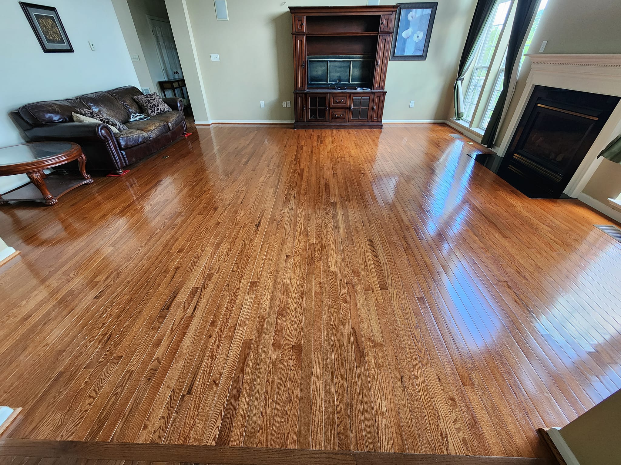 After a Before a Hardwood Floor Installation in Towson, MD 