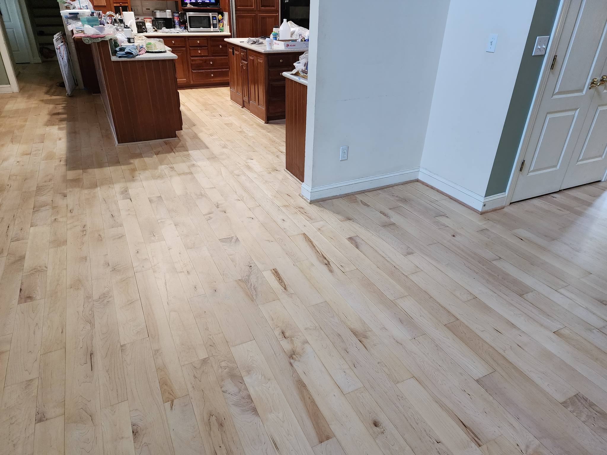 After a Before a Hardwood Floor Installation in Towson, MD 